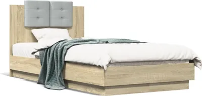 Obrázek produktu pro Maison Exclusive - Rám postele s čelem a LED osvětlením dub sonoma 90 x 190 cm