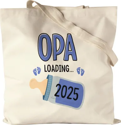 Produktbild von Opa Loading 2025 Jutebeutel Geschenk Werdende Großväter Babynews mit Ladebalken Schwangerschaft Geschenkidee