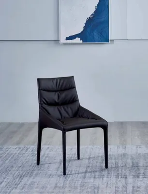 Produktbild von Schwarzer Polster Esszimmerstuhl Designer Textilstühle Esszimmer Möbel