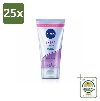 Imagen del producto de 25 unidades de gel moldeador NIVEA Extra Fuerte - 150 ml - Paquete de suministro