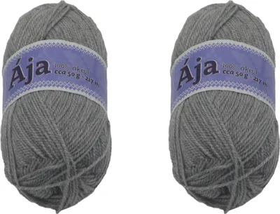 Zdjęcie produktu dla Zestaw 2 szt. – przędza ÁJA – 50 g / 217 m – szara