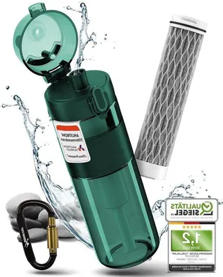 Produktbild von Hydrofilterflasche für Camping und Wandern - 500 ml - Grün