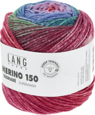 Produktbild von Lang Yarns - Merino 150 Dégradé 0013 blau pink rot