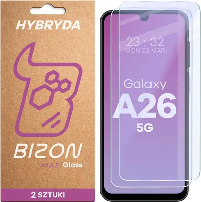 Produktbild von 2x Flexibles Hybridglas für Galaxy A26 5G, Bizon Glass Mule Duo