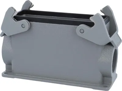 Produktbild von HARTING Han 24B Sockelgehäuse hoch, 1xM32 seitlicher Kabelabgang, mit 2 Querbügeln Verschraubung M32 Klemmbereich