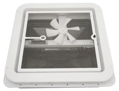Obrázek produktu pro Střešní okno s ventilací – střešní otvor pro karavan – 42 x 42 cm – plast – pro obytné vozy a karavany – bílá barva