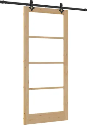 Produktbild von vidaXL Schiebetür ORKDAL Natürlich und Schwarz 93 x 211 cm
