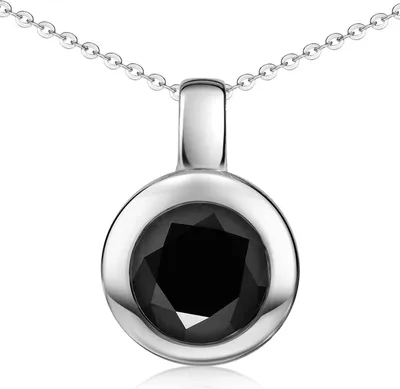 Produktbild von MATERIA by Matthias Wagner Onyx Anhänger Edelstein schwarz facettiert rund 925 Silber KA-140-Onyx
