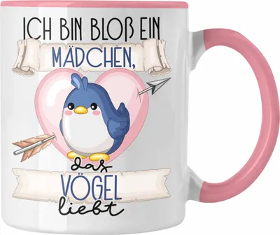 Produktbild von Trendation - Vogel Tasse Geschenk Frauen Ich Bin Bloß Ein Mädchen Das Vögel Liebt Vogel-Liebhaberin Geschenk Spruch Geburtstag (Rosa)