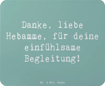Produktbild von Mr. & Mrs. Panda Mousepad Spruch Liebe Hebamme - Meeresbrise - Geschenk, computermatte, Aufmerksamkeit, Mouse Pad, besondere Momente, pc mausunterlage, Mauspad, Bedanken