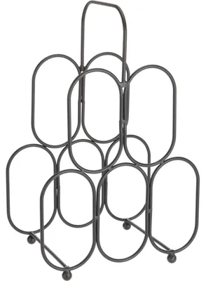 Image de Porte-bouteilles en métal, 5 bouteilles, noir