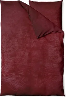 Produktbild von Winter Bettwäsche Teddy Plüsch Nicki Uni Flauschig Kuschelig Warm Weich Fleece, Farbe:Uni bordeaux, Größe:2 teilig 155x220 cm