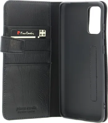 Produktbild von Pierre Cardin Samsung Galaxy S20 Plus black Book type case - Genuine leather