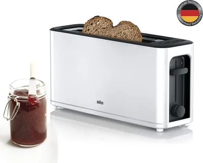 Produktbild von Toaster Braun HT3100WH 1000W Weiß Schwarz/Silberfarben