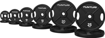 Produktbild von Tunturi Platinum Gusseisen Gewichtsscheiben – Bumper Plates – 155 kg – Set