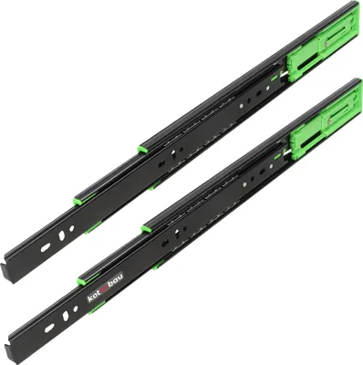 Produktbild von KOTARBAU® Schubladenschienen 350mm Push to Open Schubladenauszüge aus Stahl Schwarz Schwerlastauszug Schubladen Schienensystem Auszugsschienen Schiene Gleitschienen