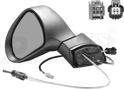 Produktbild von VAN WEZEL 4029803 Außenspiegel Seitenspiegel Links passend für PEUGEOT 207 (WA, WC) Konvex Grundiert