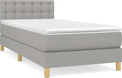 Produktbild von vidaXL Boxspringbett mit Matratze Hellgrau 90x190 cm Stoff