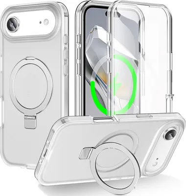 Produktbild von Für Apple iPhone 17 Air Frosted Skin Feel MagSafe Ring Halterung 360-Grad Hülle Transparent