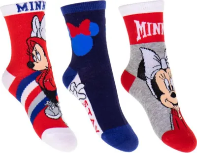 Produktbild von Disney Minnie Mouse Kinder Söckchen 3er Pack bunte Sneaker Socken 27/30 Farbe 1