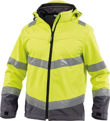 Produktbild von DASSY® Malaga Warnschutz Softshell-Jacke NEONGELB/ZEMENTGRAU Gr.XS Länge: STANDARD