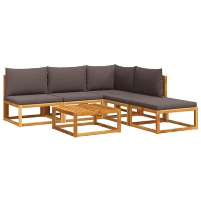Produktbild von 6-tlg. Gartensofa-Set mit Kissen Holz Akazie & Seil