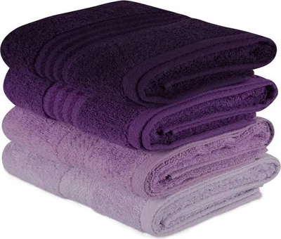Produktbild von Badetücher Set 4 Stück, 50 x 90 cm, 100% Baumwolle, Violett