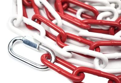 Obrázek produktu pro Solidchoice – Bezpečnostní řetěz, červeno-bílý, kovový, délka 2 metry