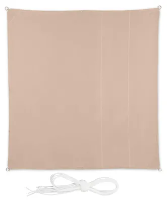 Zdjęcie produktu dla Tent Relaxdays, 2,5 x 2,5 m, wodoodporny, poliester, linki napinające, kwadratowy tent, do ogrodu, na balkon, beżowy