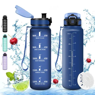 Zdjęcie produktu dla Butelka sportowa 500 ml - wolna od BPA - lekka - nadaje się do napojów gazowanych - przyjazna dla środowiska - wielokrotnego użytku - butelka na wodę