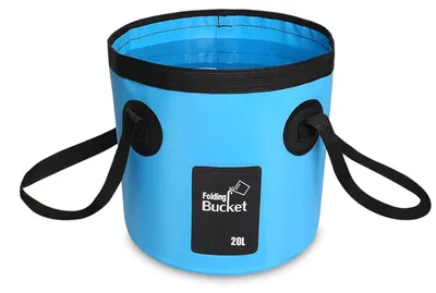 Klappbarer Eimer 20 L, Camping-Faltbehälter, blau