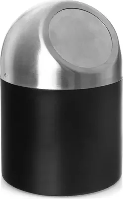 Image de Poubelle de salle de bain en acier NOIR 1,2 l