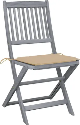 Productafbeelding van vidaXL Klapstoelen, 4 stuks, met kussens, gemaakt van massief acaciahout