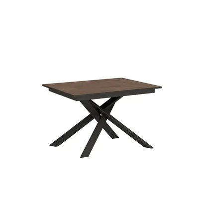 Zdjęcie produktu dla ITYHOME - Stół rozkładany 120/180x80 cm Ganty orzech - Obrzeże w kolorze Antracytu rama i nogi antracytowe