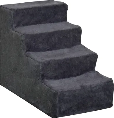 Produktbild von Hundetreppe 4-Stufig Abnehmbarer Bezug Für Kleine Hunde 44 cm Dunkelgrau