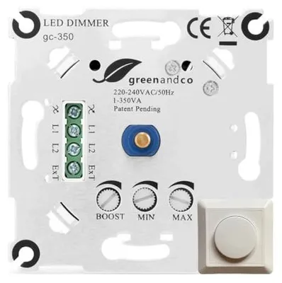 Zdjęcie produktu dla Ściemniacz podtynkowy LED halogenowy 1 350W funkcja boost biały