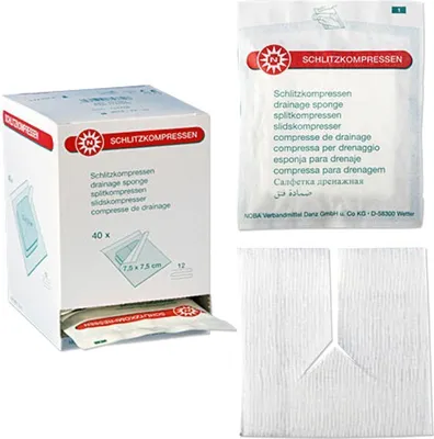 Zdjęcie produktu dla NOBA Opatrunki szczelinowe jałowe 12-warstwowe 40 x 2 sztuki 10 x 10 cm