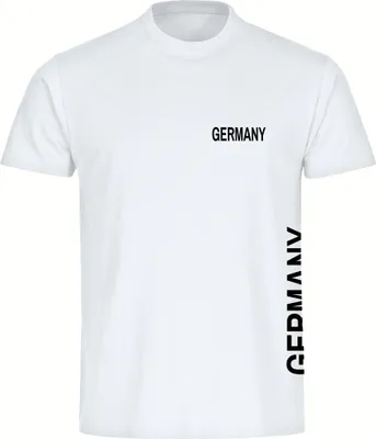 Produktbild von multifanshop Herren T-Shirt - Germany - Brust & Seite, weiß, Größe 4XL