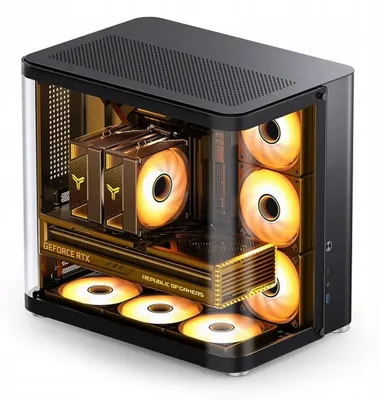 Zdjęcie produktu dla Jonsbo TK-4, Tower, PC, Czarny, ITX, ATX, Mini-ATX, Stal, Szkło, Aluminium, 17,5 cm