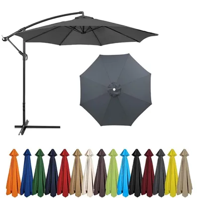 Obrázek produktu pro Náhradní potah na slunečník, šedá barva, 2,5 metru, 8 žeber, ochrana proti UV záření, voděodolný, polyester