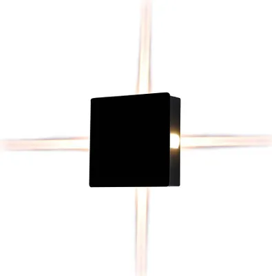 Immagine prodotto di Applique da esterno a LED VT-704-B nera 4W, bianco caldo 428 lm, alluminio, dimensioni: 15x15x5 cm, IP65, V-TAC