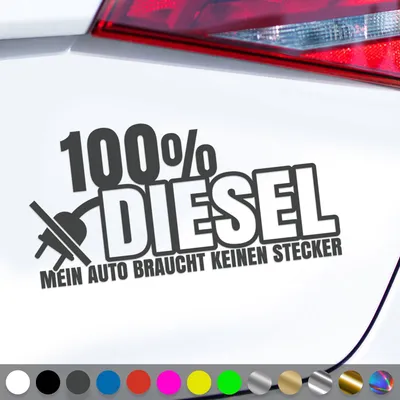 Produktbild von PantherPixel Diesel Aufkleber Verbrenner Spruch Kein Stecker Sticker Auto Geschenkidee Farbe Dunkelgrau