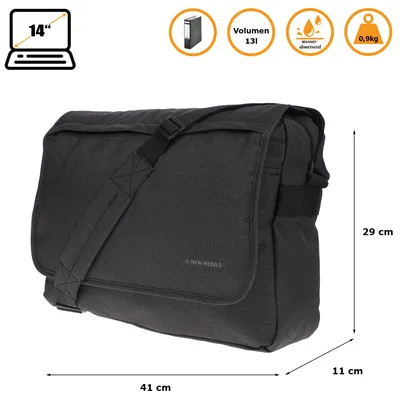 Produktbild von Laptop Umhängetasche Business Messenger Bag Notebook Tasche Schwarz Herren UNI Schwarz