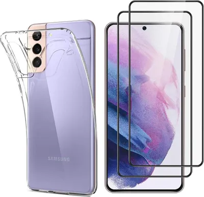 Immagine prodotto di Custodia per Samsung Galaxy S21 con 2 protezioni in vetro temperato per lo schermo Phonillico