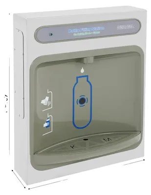 Immagine prodotto di Stazione di riempimento bottiglie, montaggio a parete, erogazione immediata dell'acqua, grigio, L