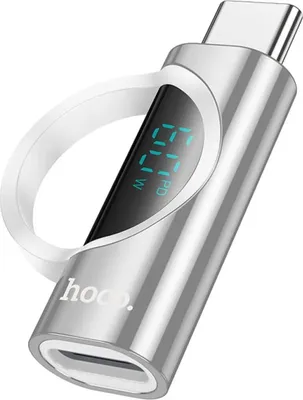 Image de Adaptateur USB C vers Lightning Hoco 3A 60W avec écran UA32A argenté