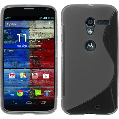 Produktbild von PhoneNatic Case kompatibel mit Motorola Moto X - grau Silikon Hülle S-Style + 2 Schutzfolien