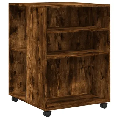 Obrázok produktu pre vidaXL Bočný stolík s kolieskami, dymový dub 55x60x78 cm materiál na báze dreva