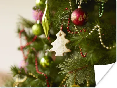 Produktbild von MuchoWow® Poster Eine Nahaufnahme eines geschmückten Weihnachtsbaums 120x90 cm - Wandbild