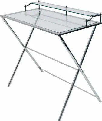 Zdjęcie produktu dla Casa Padrino szklane biurko / sekretarzyk srebrny 83 cm - Meble biurowe